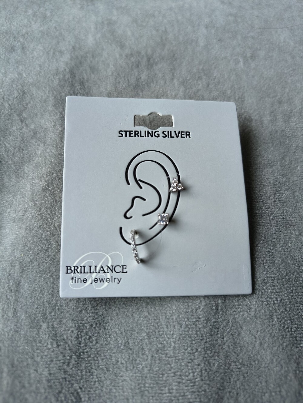 Brilliance Sterling Silver Cubic Zirconia Ear Stud Set